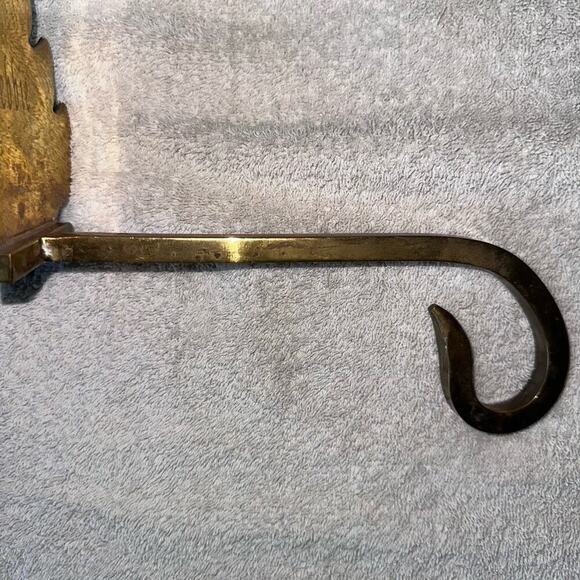 Vintage Solid Brass Tree Silhouette Christmas Stocking Hanger Flat Etched Debbie - Picture 3 of 7